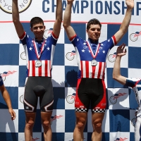 Madison podium winners, Jesse Marans and Benjamin Swedberg